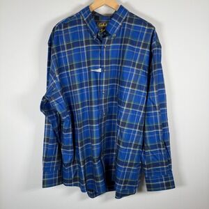 Cabela's Men's 2XL Plaid Button Up Down Shirt‎ Top Long Sleeve Wrinkle Free NWOT